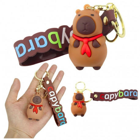 võtmehoidja kapibara figuur punase rätikuga ripats karabiin rõngas