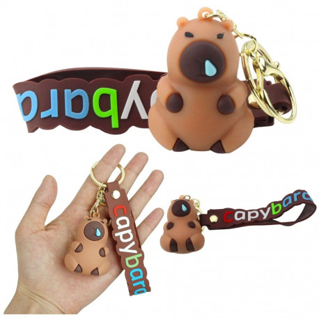 pruun kapibara figuur võtmehoidja ripats karabiin rõngas