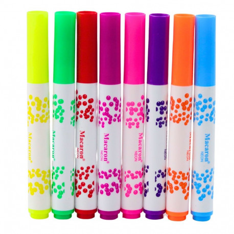 neoonvärvilised kooli viltpliiatsid veetindiga 8 tk