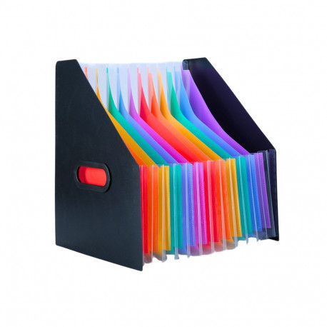 püstine teczka korraldaja dokumentidele värvilised järjehoidjad taskud must A4
