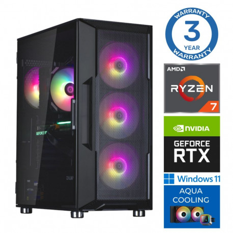 INTOP AQUA Ryzen 7 7700X 32GB DDR5 2TB SSD M.2 NVME RTX5050 8GB WIN11Pro