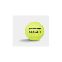 Tennis balls DUNLOP STAGE 1 GREEN 3-tube ITF