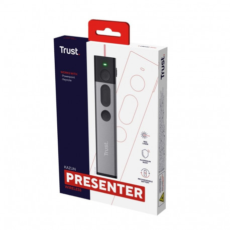 Wireless Presenter - Trust Kazun Wireless Presenter RF Aluminium Black