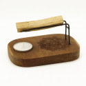 Incense Holder - Palo Santo Yin & Yang Teak Wood 15x10x7 cm