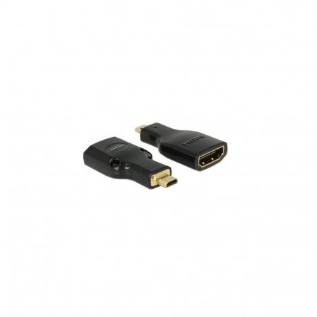 DeLOCK HDMI Micro-D/HDMI-A, M/F, 4K Micro-HDMI Black