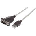 Manhattan USB-A to Serial Converter cable, 1.8m, Male to Male, Serial/RS232/COM/DB9, Prolific PL-230