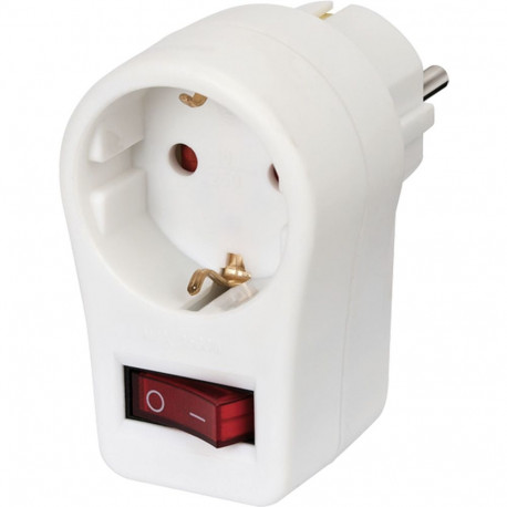 Brennenstuhl Adapterstecker 1 Steckd. + Schalter weiß