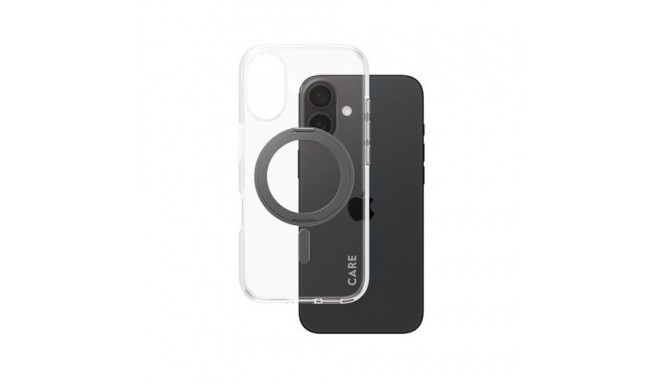 PanzerGlass CARE by ® Feature Case Transparent w. Black Kickstand &amp; MagSafe iPhone 16