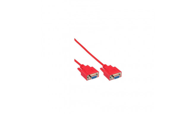 InLine null modem cable DB9 Pin female / female, molded, red, 3m
