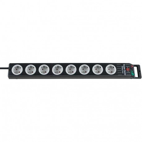 Brennenstuhl 1153380118 power extension 2.5 m 8 AC outlet(s) Black, Grey