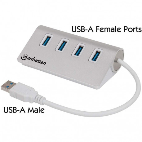 "MANHATTAN Hub 4-Port 4xUSB3.0 Alu Strom: USB"