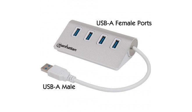 "MANHATTAN Hub 4-Port 4xUSB3.0 Alu Strom: USB"