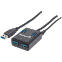"MANHATTAN USB-HUB 4-Port USB 3.0 schwarz mit Netzteil"
