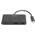 "USB-C Grafik-Adapter DIGITUS Display Port/HDMI/VGA"