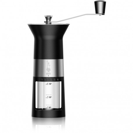 "Bialetti Premium-Kaffeemühle (manuell) mit Edelstahlmahlwerk - schwarz"
