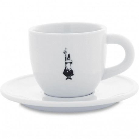 "Bialetti Cappuccinotasse Istituzionale inkl. Untertasse - Porzellan - weiß - 240ml"