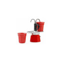 "Bialetti Mini Express - Espressokocher-Set - rot + 2 Becher in rot"