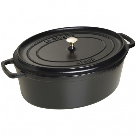 Staub malmpott La Cocotte 41cm ovaalne, must