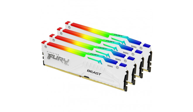 "KINGSTON FURY Beast 64GB 6000MT/s DDR5 CL40 DIMM Kit of 4 White RGB XMP"