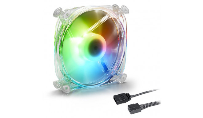 "120mm Sharkoon SHARK Disc PWM RGB Fan (transparent, 120 mm)"