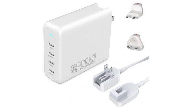 "4smarts Ladegert GaN Flex Pro 200W 4 USB-C, Travel"