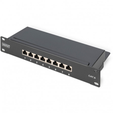 "DIGITUS Patchpanel 1HE 8-Port Cat6 ClassE geschirmt schw."