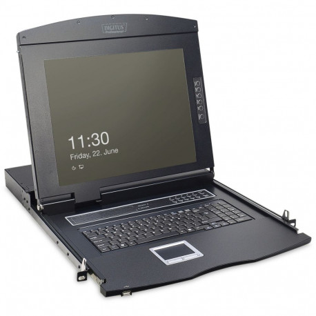 "DIGITUS Modulare Konsole 17"" TFT, 8-port KVM & Touch,US"