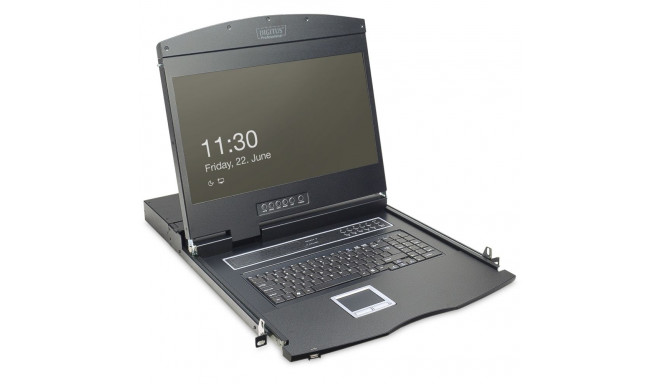 "Digitus 19"" LCD KVM Konsole, 8-Port CAT 5, deutsche Tastatur"