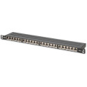 "DIGITUS Patchpanel 0,5HE 24-Port Cat6a geschirmt schwarz"