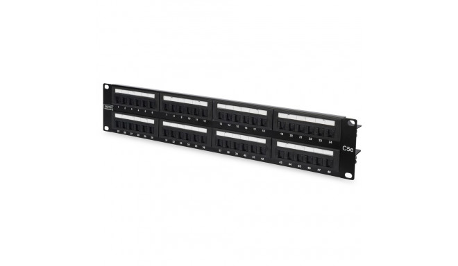 "DIGITUS Patchpanel 2HE 48-Port Cat5e ungeschirmt schwarz"