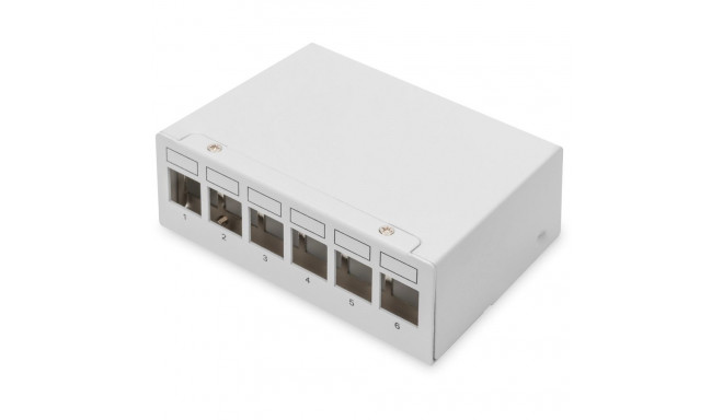 "DIGITUS Patchpanel 6-Port Modular Patchpanel weiß"