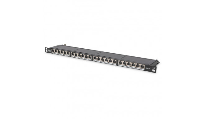 "DIGITUS Patchpanel 0,5HE 24-Port Cat6 geschirmt schwarz"