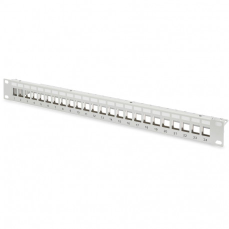 "DIGITUS Patchpanel 1HE 24-Port Modular Patchpanel grau"