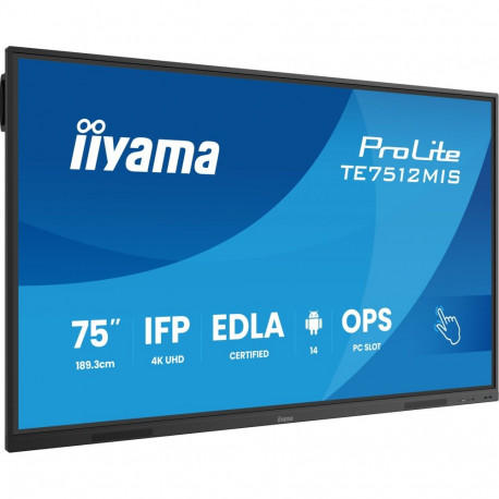 "IIYAMA DS TE7512MIS 189.3cm VA TOUCH 75''/3840x2160/VGA/2xHDMI/2xUSB-C"