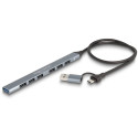"DELOCK 7 Port Slim USB Hub mit USB Type-C oder USB Typ-A zu 1 x USB 5 Gbps Typ-A + 6 x USB 2.0 Typ-