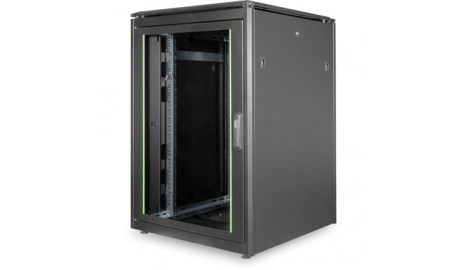 "DIGITUS Netzwerkschrank Unique 22HE 1164x800x800mm schwarz (Speditionsversand)"