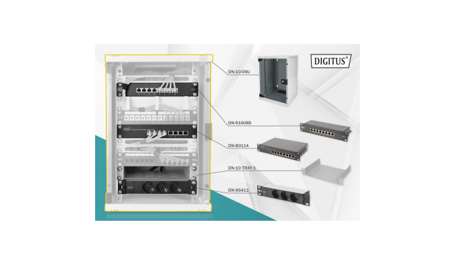 "DIGITUS Netzwerk-Set 254 mm (10"") - 9HE, 312x300mm (BxT)"