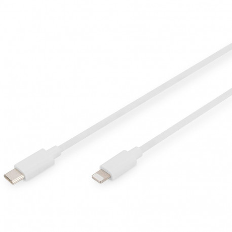 "DIGITUS USB Kabel USB-C St. -> Lightning St., MFI 2M weiß"