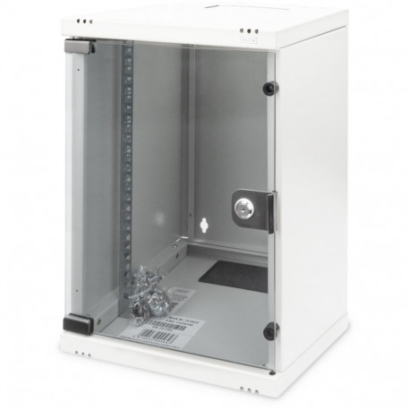 "DIGITUS Wandschrank Compact 9HE 254mm 10"" Glastür grau"