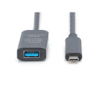 "DIGITUS Verlängerungskabel USB-C->USB-A St./Bu. 10G 5,00m"