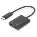 "DIGITUS USB 3.1 Verteilerkabel Typ C-Klinke St/Bu/Bu 0.2m sw"