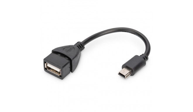 "DIGITUS USB 2.0 Adapter OTG, Typ Mini B - A St/Bu 0,2m"