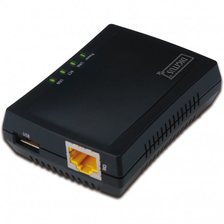 "DIGITUS USB-Netzwerkserver 1-Port +Printserver, NAS-&USB-HUB"