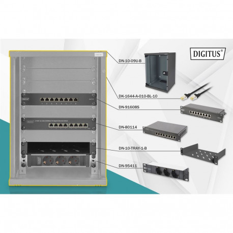 "DIGITUS Netzwerk-Set 254 mm (10"")-9HE, 312x300mm (B x T)"