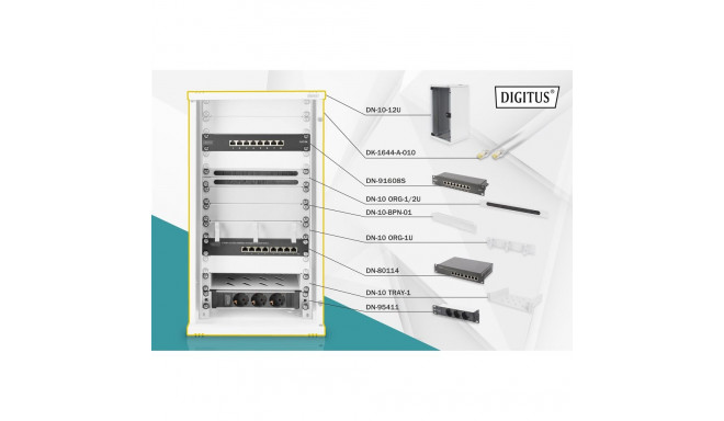 "DIGITUS Netzwerk-Set 254 mm (10"")-12HE, 312x300mm (B x T)"