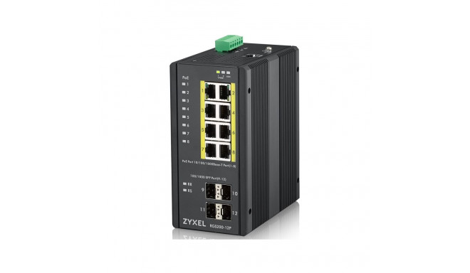 "8+4P Zyxel RGS200-12P POE industrial"