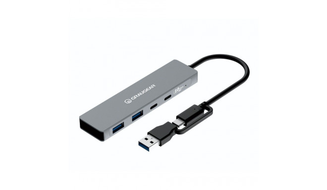 "GRAUGEAR 10Gbps USB-HUB 4x USB 3.2. 2x Type-C und 2x Type-A"