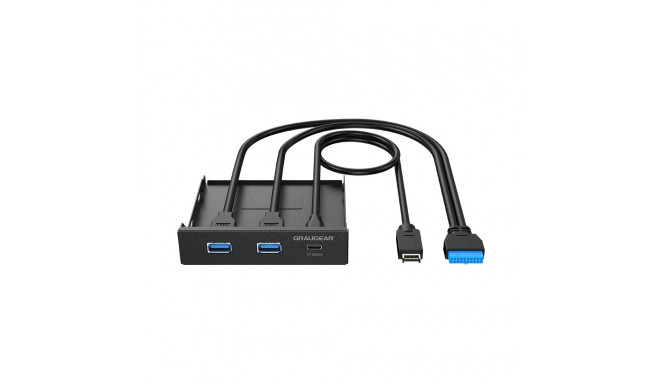 "GRAUGEAR Multi Frontblende 3-Fach USB-HUB. 1x USB-C.2x USB-A retail"