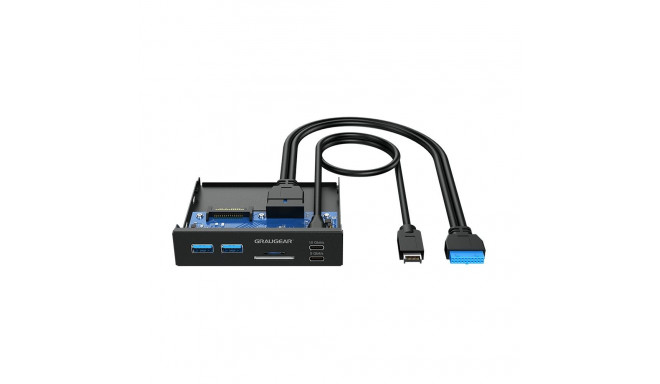 "GRAUGEAR USB-HUB+Kartenleser Multi Front Panel. Type-C USB retail"