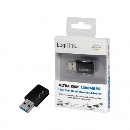 "LogiLink WLAN 802.11ac 1200Mbps USB 3.0 Adapter. 2T2R"